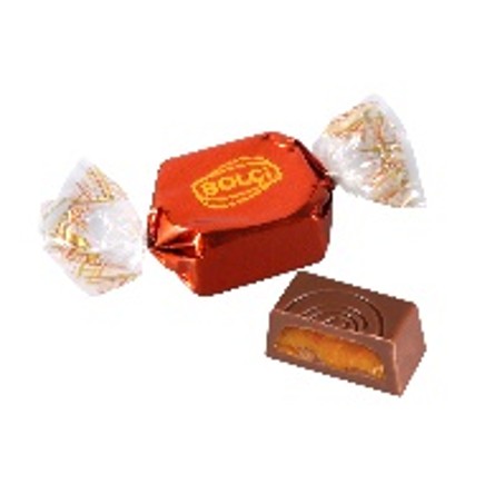 Picture of SALTED CARAMEL FILLED MILK CHOCOLATE CUBE DOUBLE TWIST 1Kg