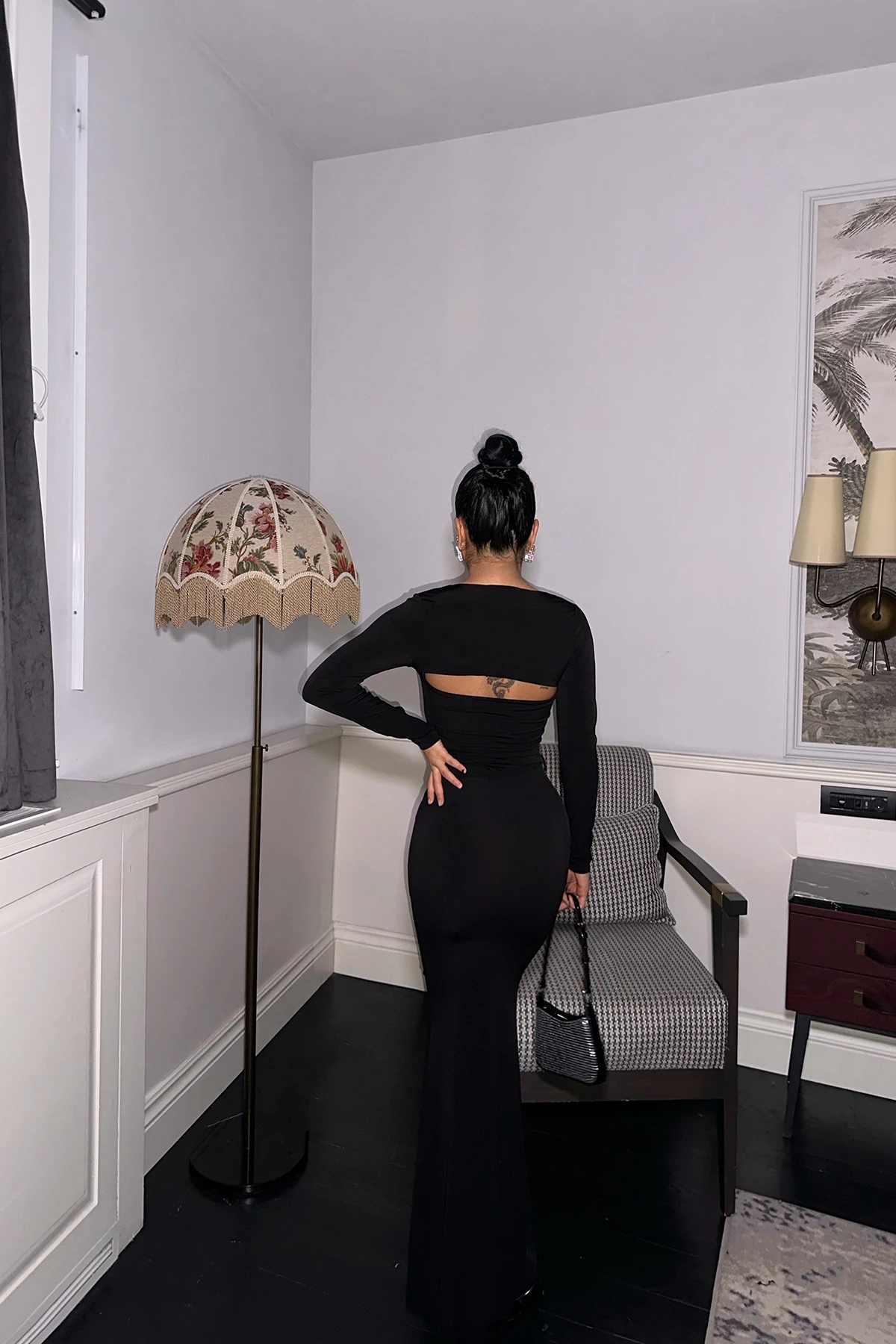 Picture of Black Amy Tie Up Dress