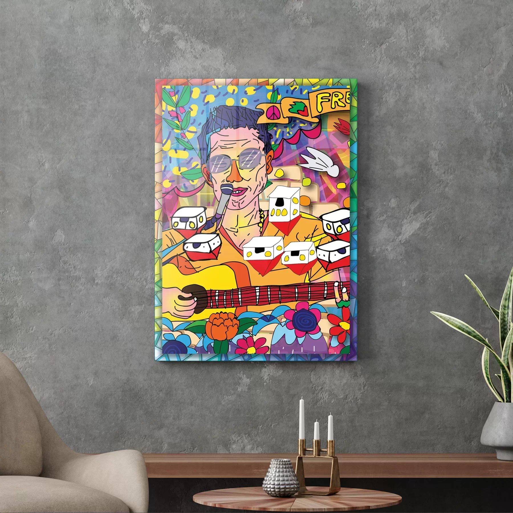 Picture of Decovetro Cam Tablo Pop Art Karma 50x70 cm