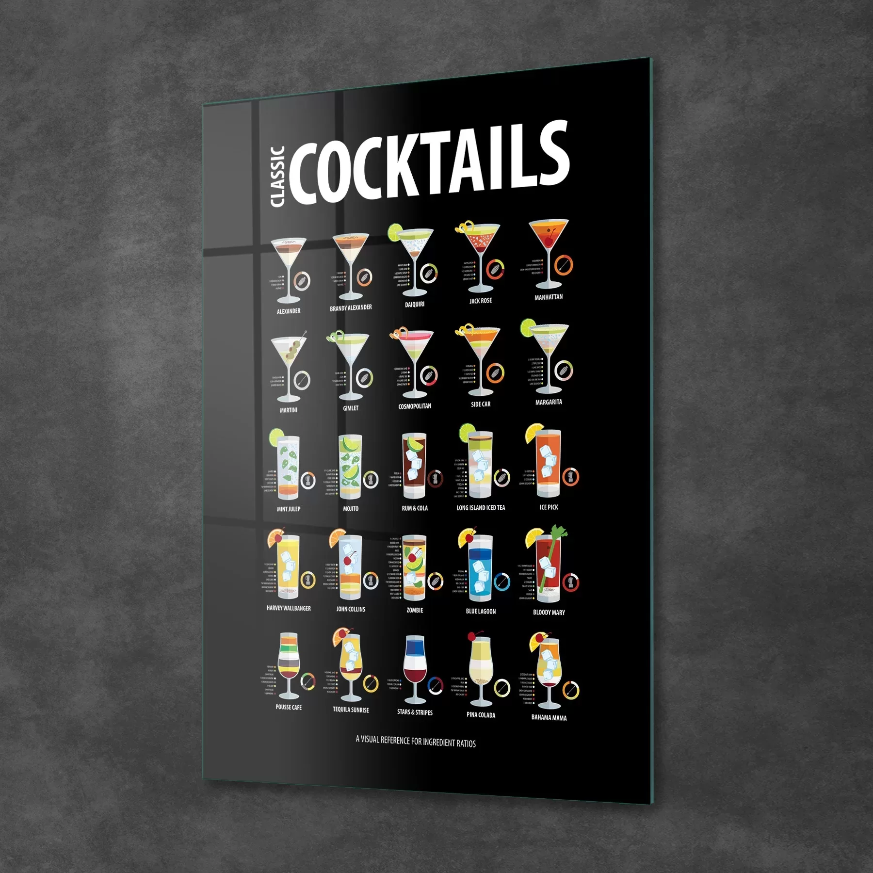 Picture of Decovetro Cam Tablo Cocktails 50x70 cm