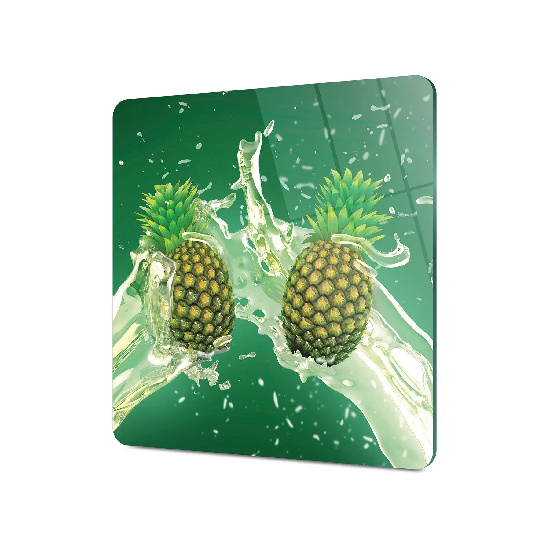 Picture of Decovetro Cam Kesme Tahtası ve Sunumluk Kare Ananas Desenli 30x30 Cm