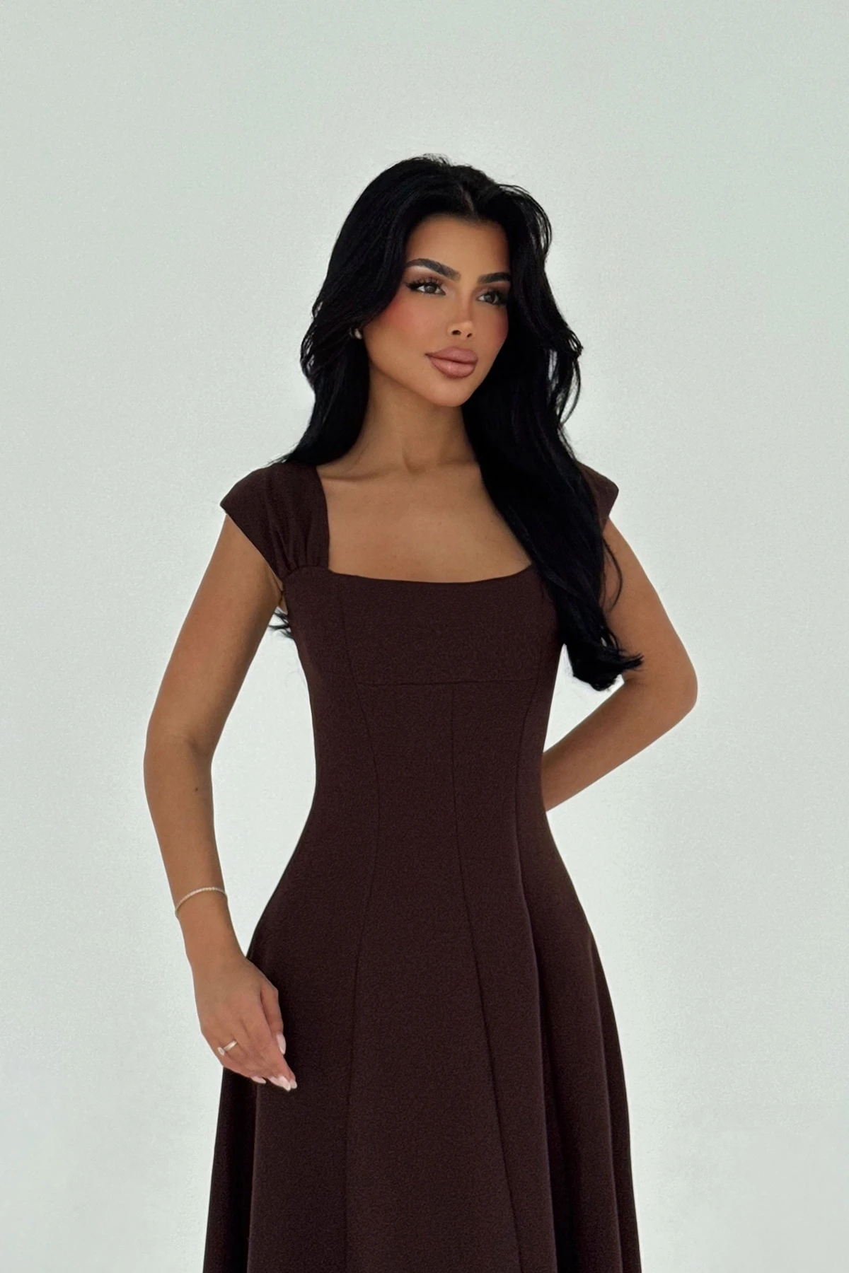 Picture of Brown Strappy Long Dress