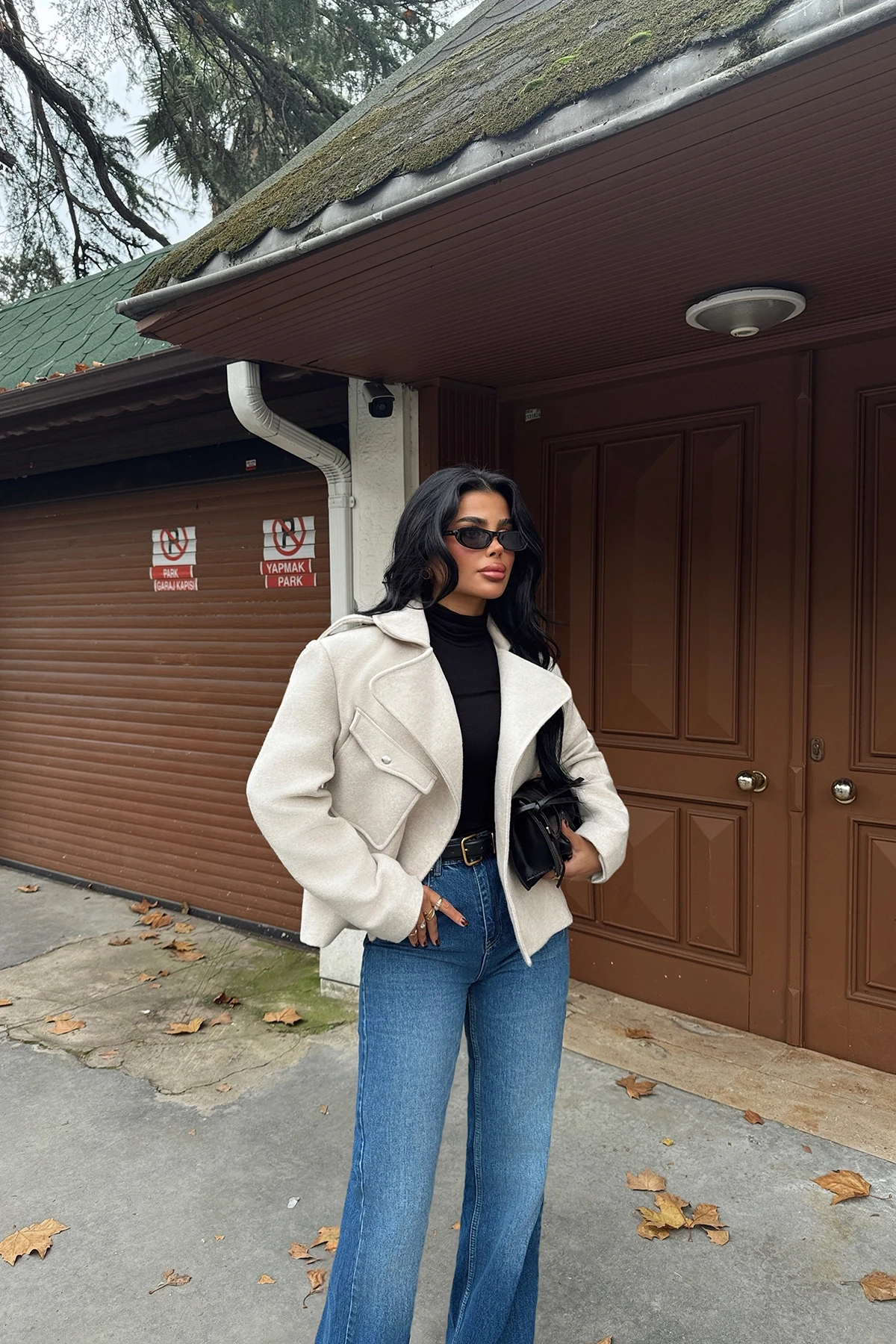 Picture of Beige Double Breasted Collar Jacket