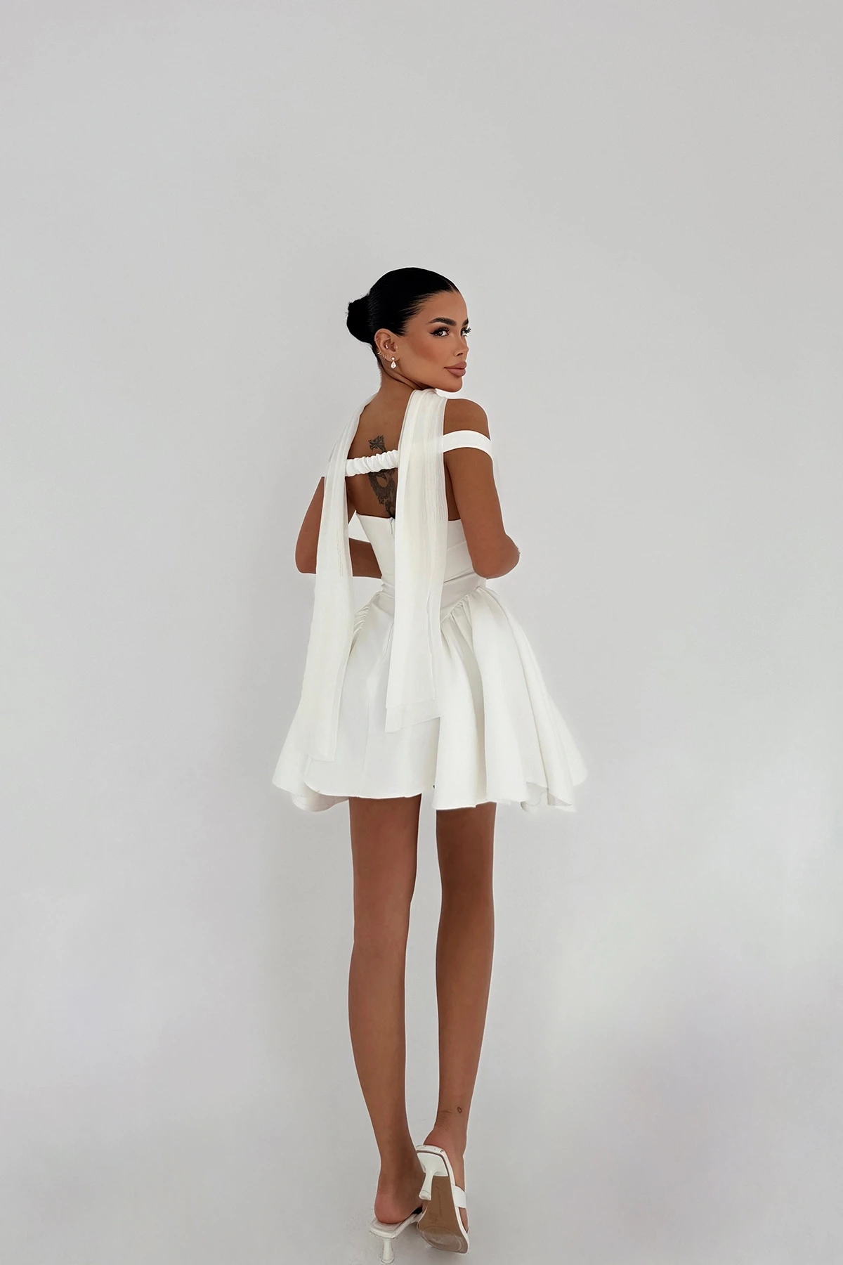 Picture of White Back Detail Mini Dress