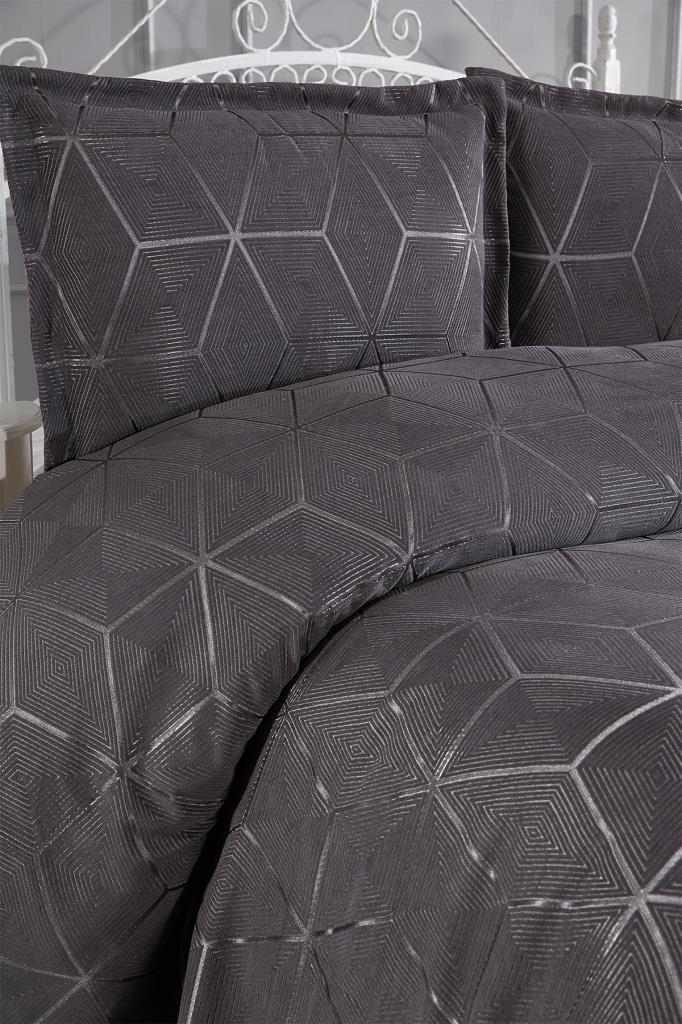 Picture of Çeyiz Diyarı Verona 3 Parça Çift Kişilik Yatak Örtüsü Antrasit