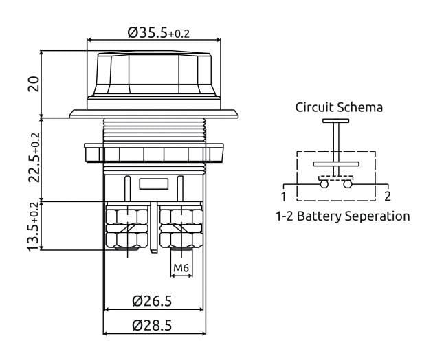 Picture of Akü Elektrik Mini Devre Kesici Şalter DC Anahtar 12V 24V 100A Siyah Etiket