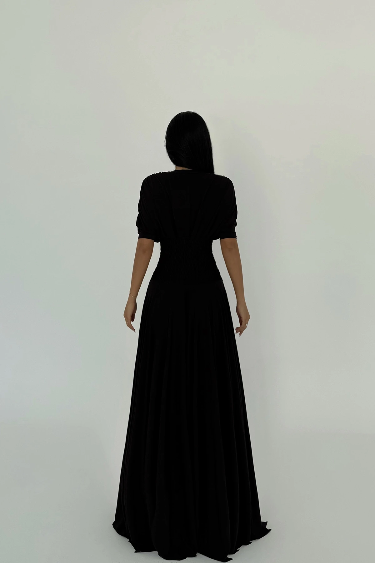 Picture of Black Eliah Long Buttoned Dress