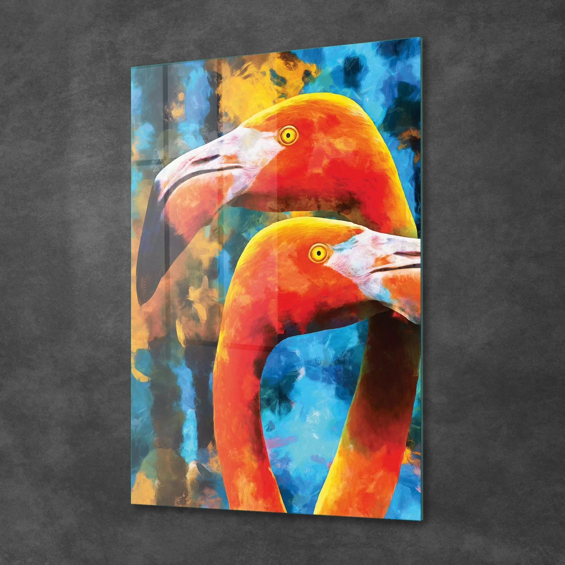 Picture of Decovetro Cam Tablo Yağlı Boya Flamingolar 30x40 cm