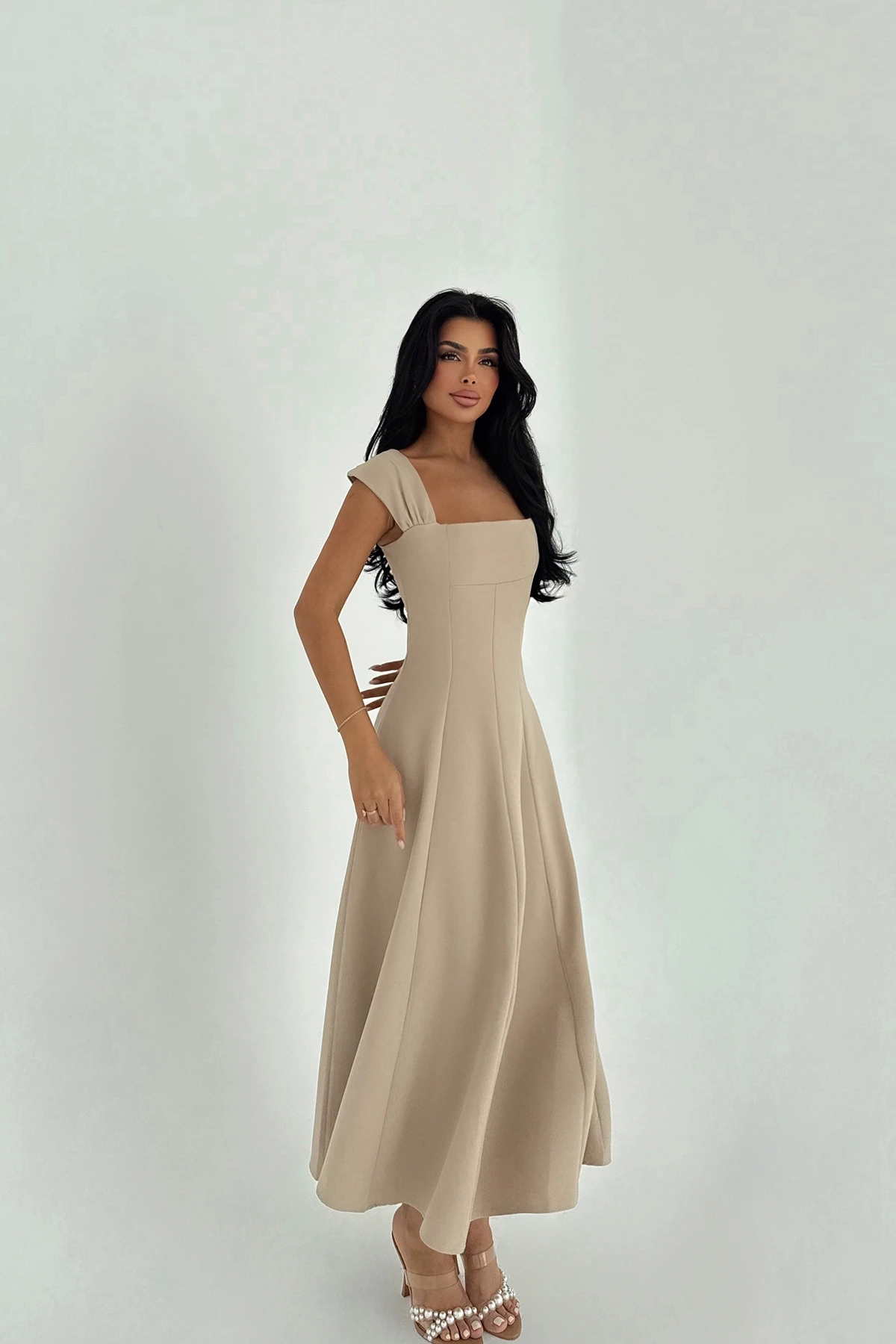 Picture of Beige Strappy Long Dress
