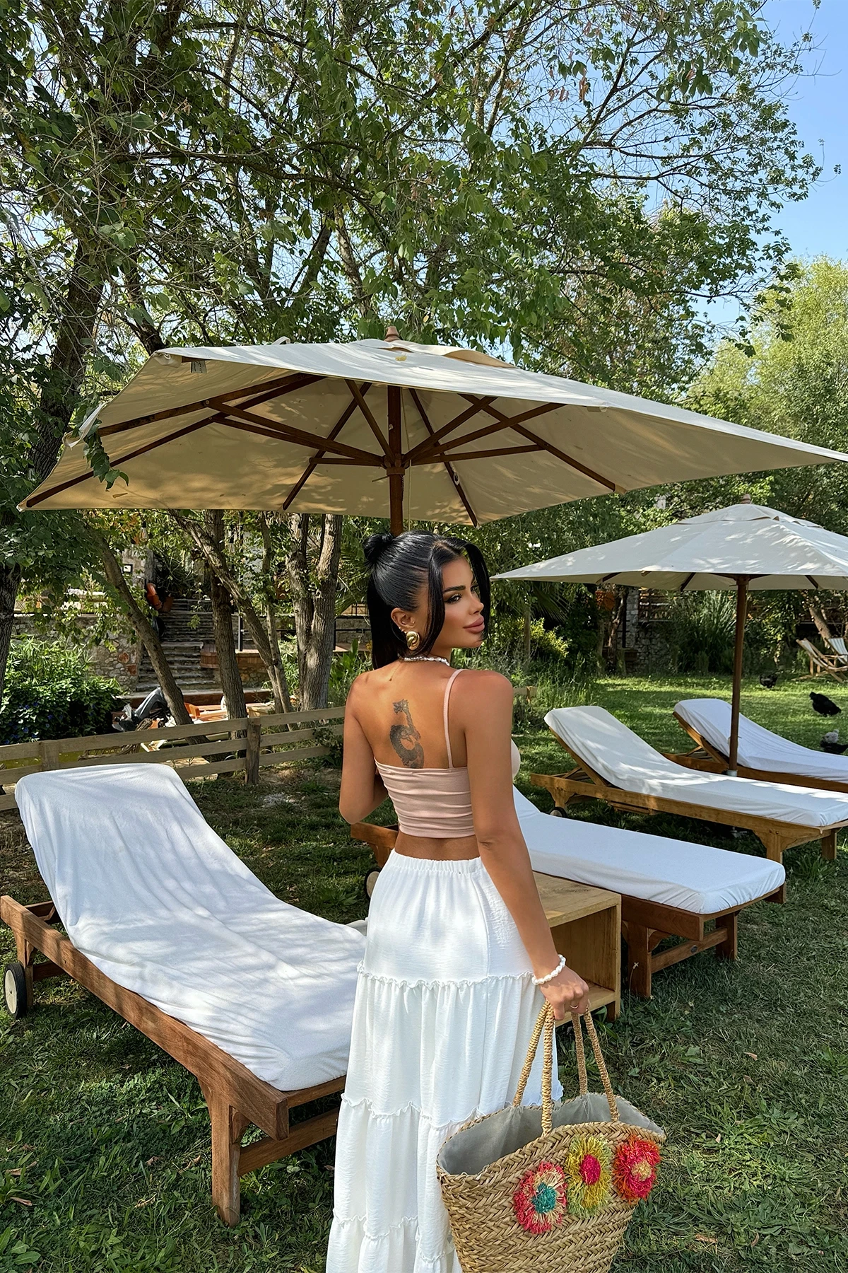 Picture of Tan Strap Detailed Crop Top