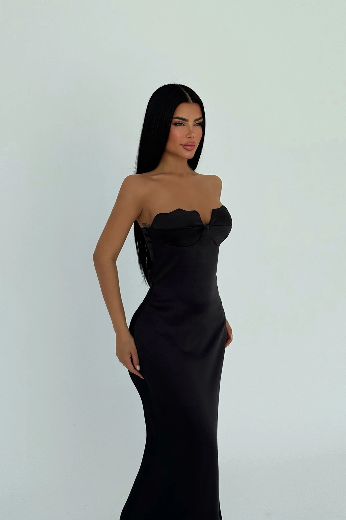 Picture of Black Galian Strapless Long Dress