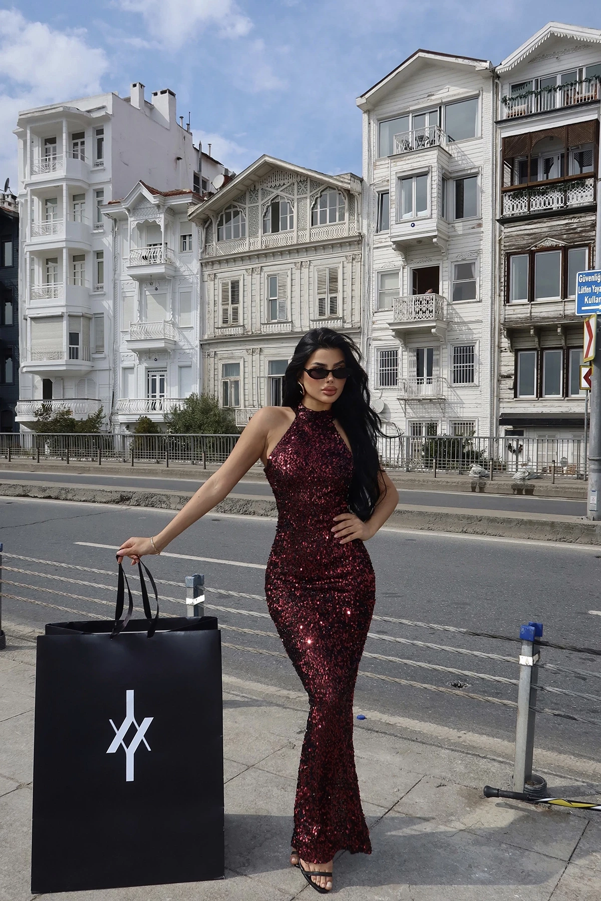 Picture of Fuchsia Shion Sequined Dress