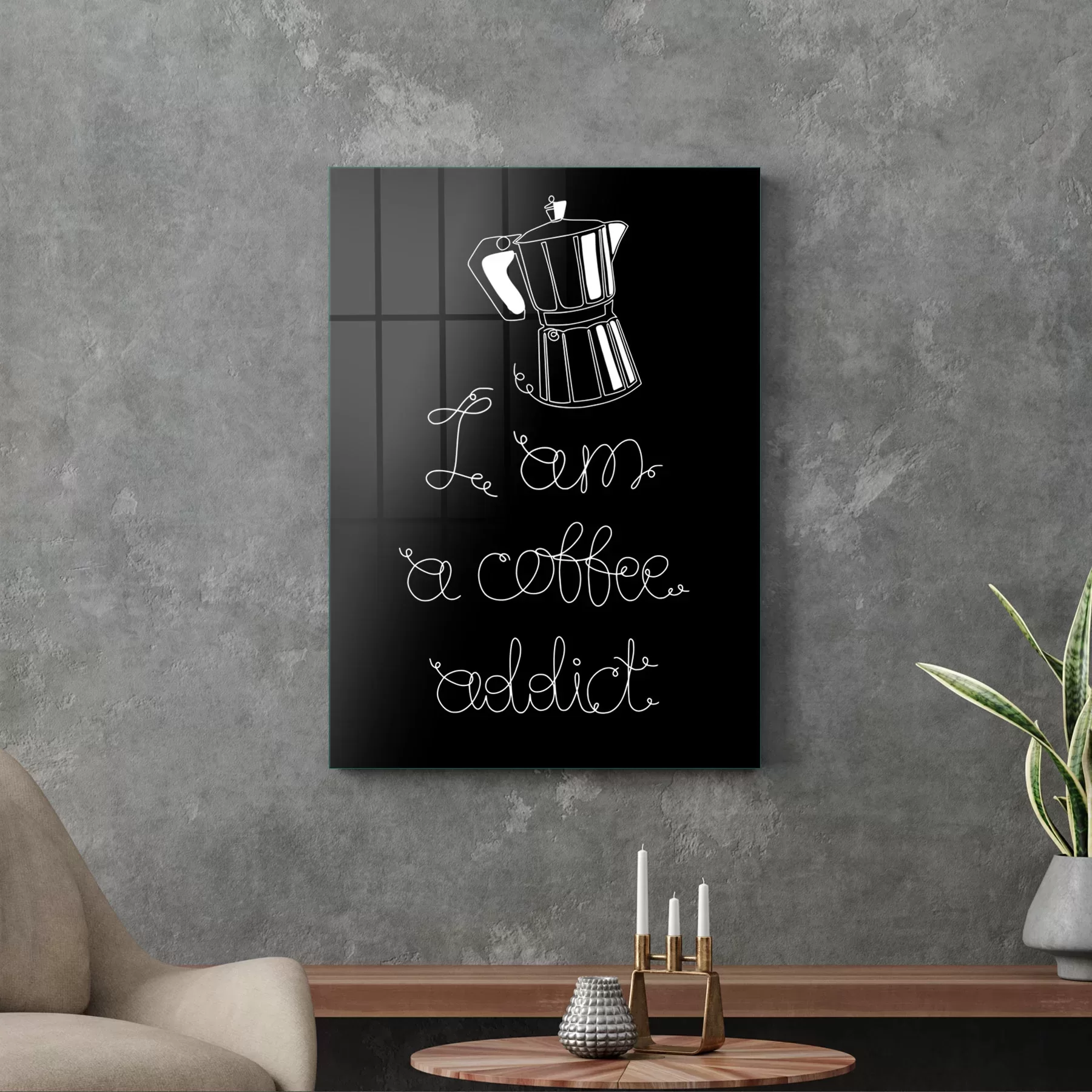 Picture of Decovetro Cam Tablo Coffe Addict 70x100 cm