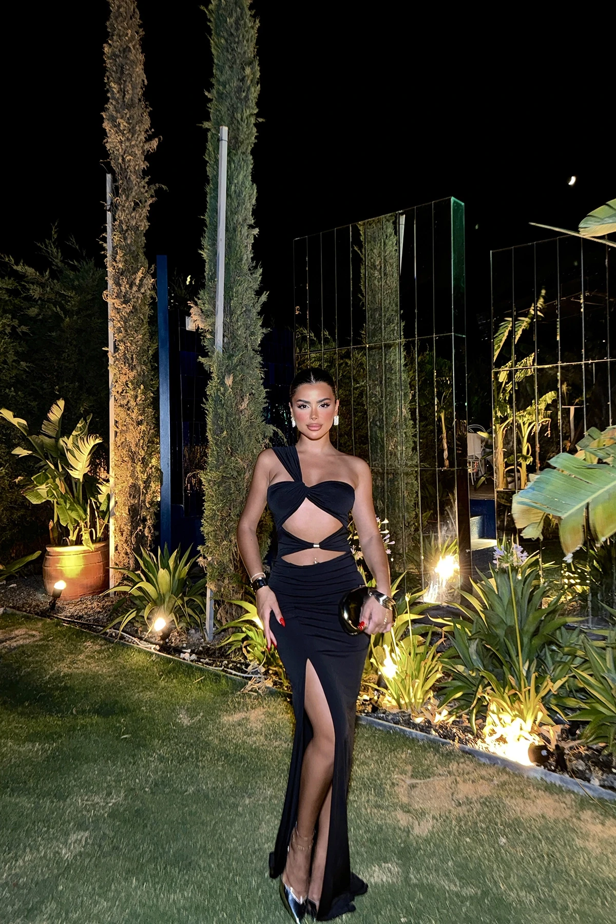 Picture of Black Back Detail Long Dress