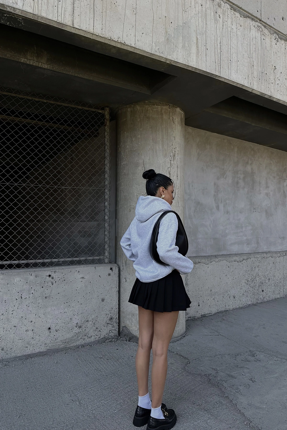 Picture of Gray Eyyo Embroidered Hooded Sweat