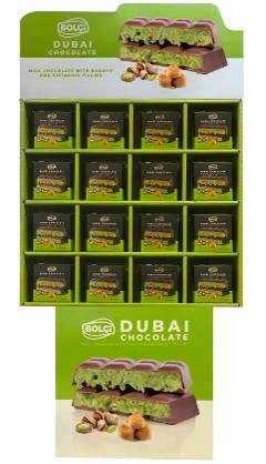 Picture of PISTACHIO KADAYIF FILLED DARK CHOCOLATE 90g (STAND)