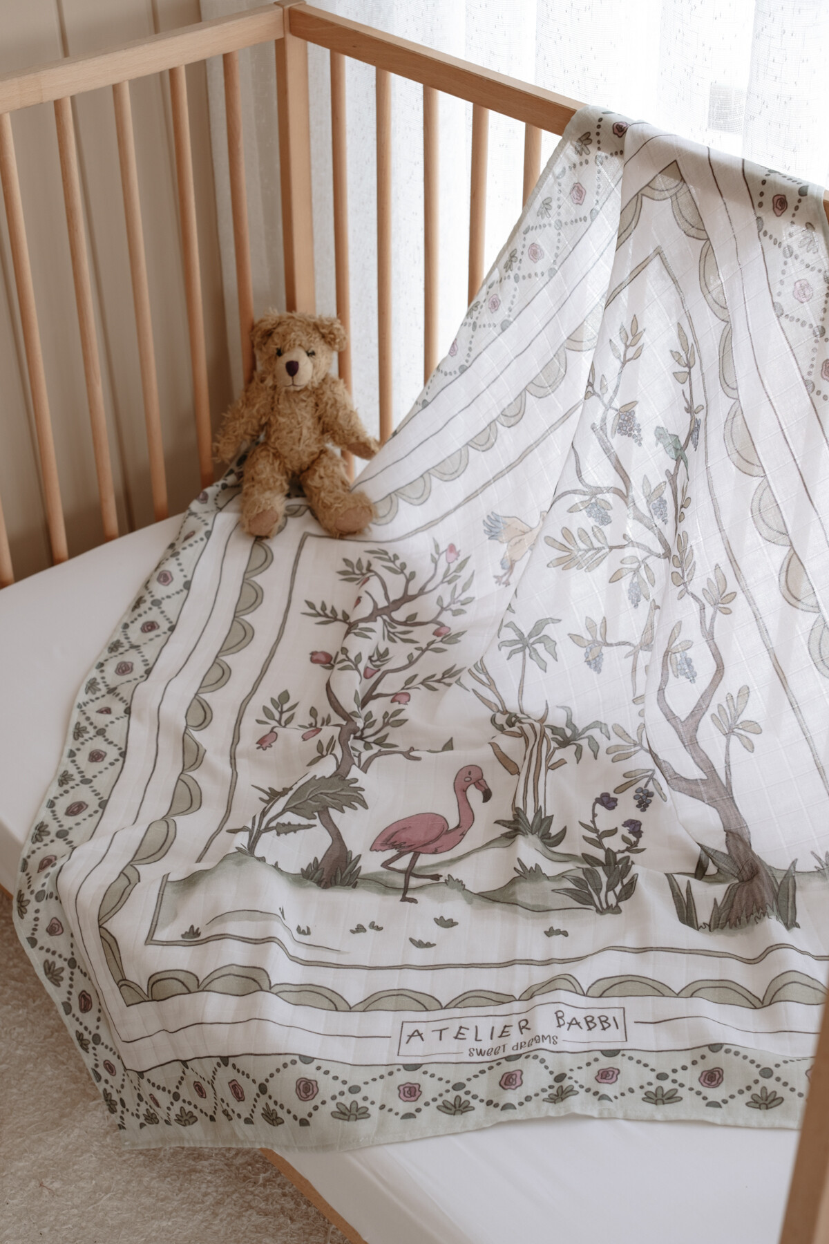 Picture of Müslin Bebek Örtüsü Ve 3’Lü Ağız Bezi Seti - İlkbahar