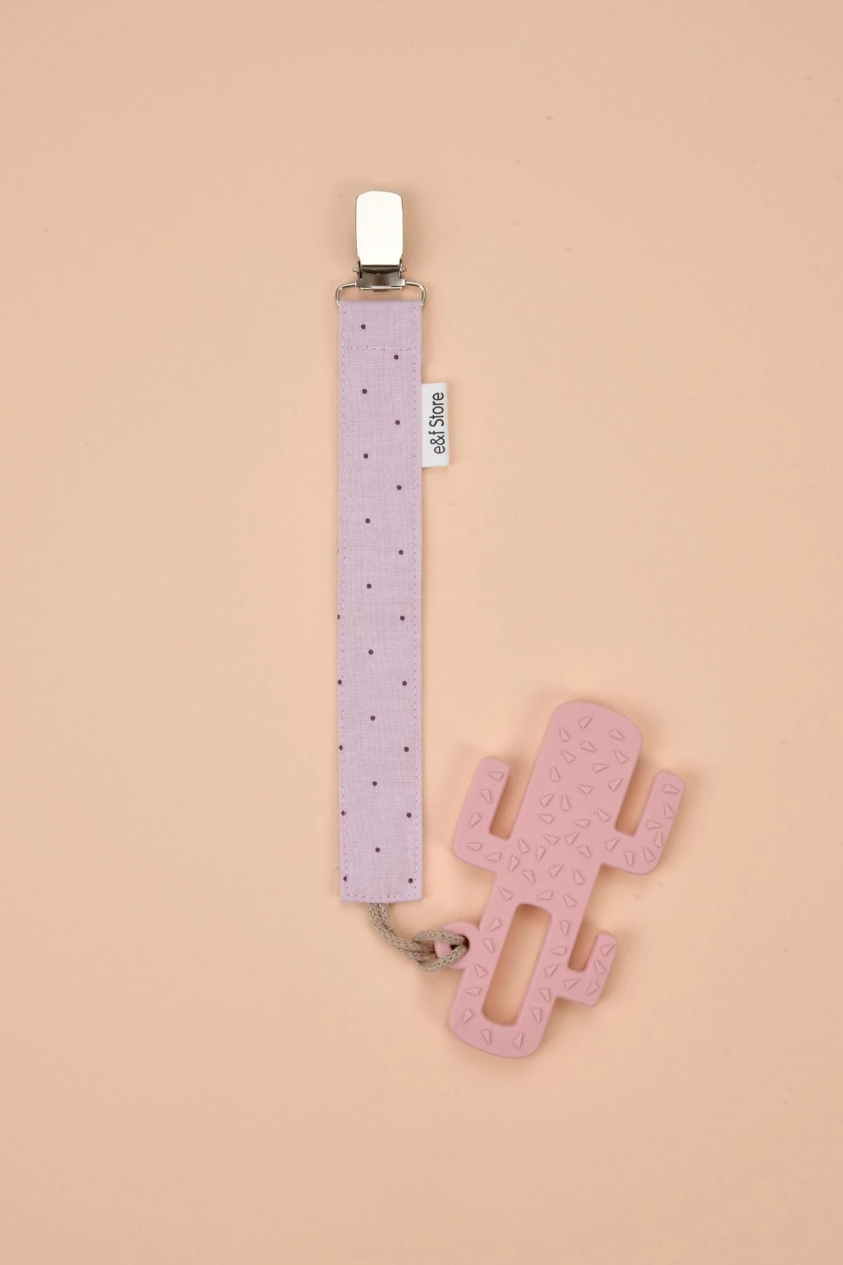 Picture of İkinci Şans - Pamuk Kumaşlı Emzik Zinciri – Puantiyeli Lila