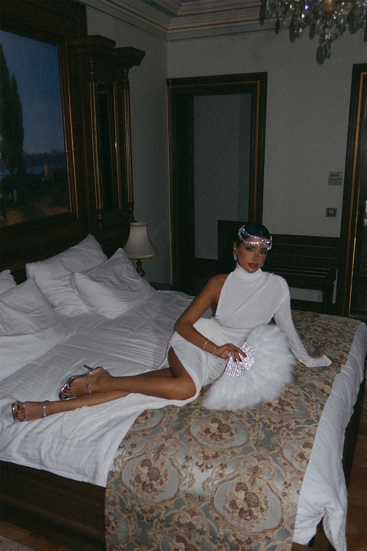 Picture of White Window Detail Long Dress