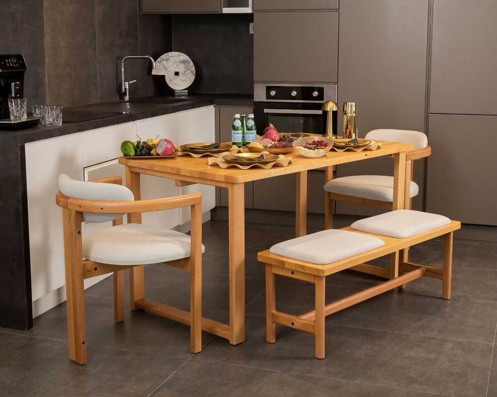 Picture of Cheri 2 Sandalye 1 Bench 1 Masa (80x140)