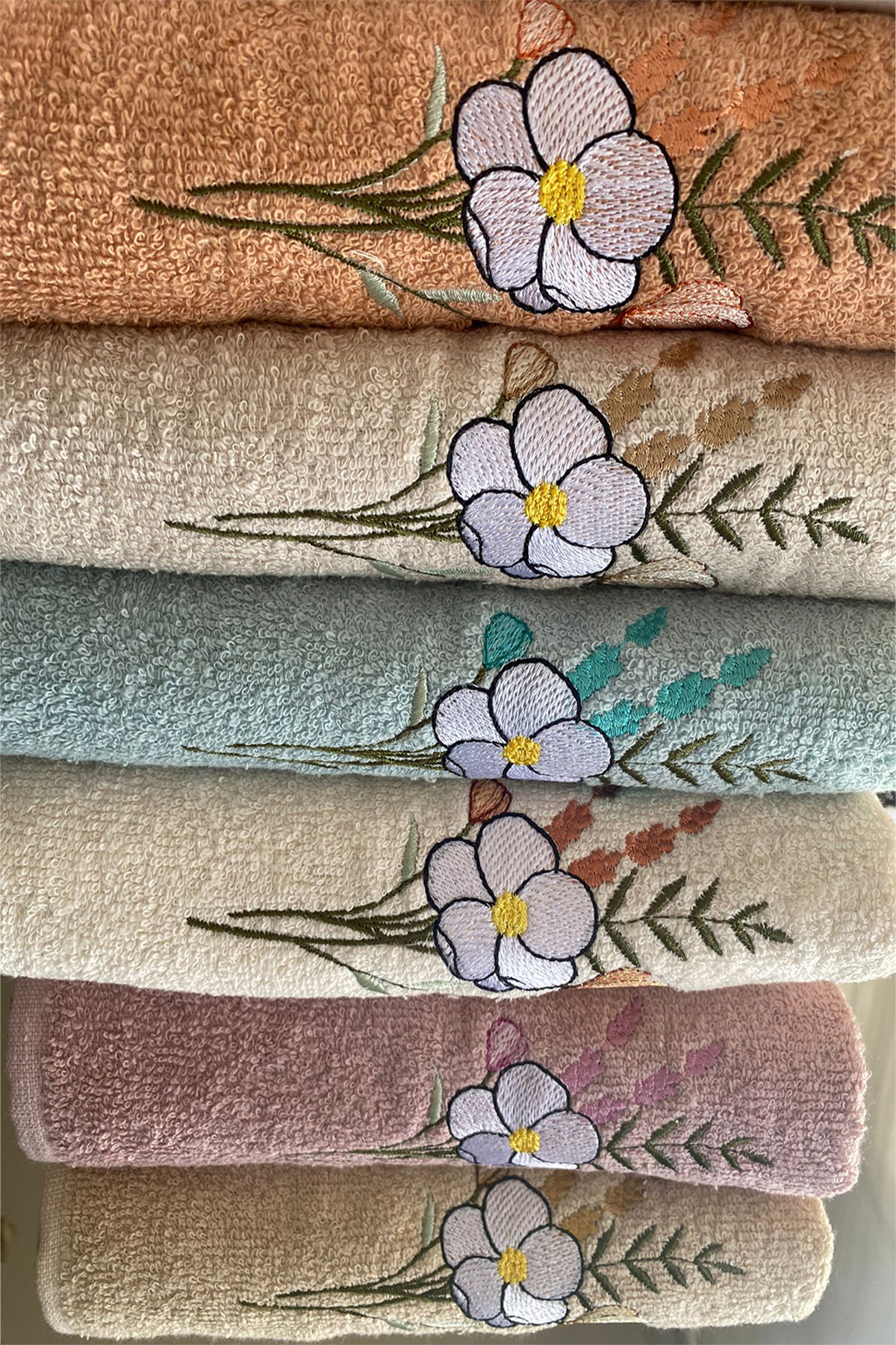 Picture of Margaritka Nakışlı 6 lı El Yüz Havlu Takımı