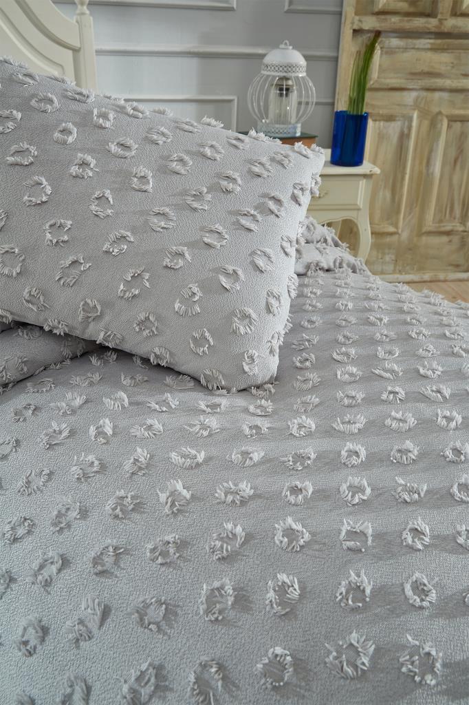 Picture of Çeyiz Diyarı Konik 2 Parça Tek Kişilik Pike Takımı Gri