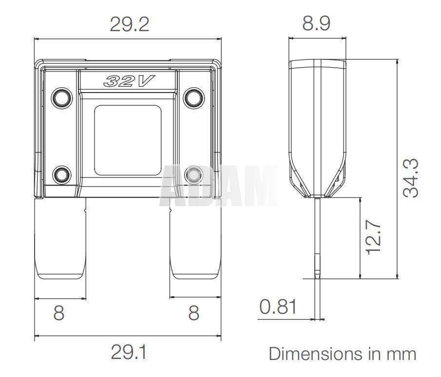 Picture of 50A Kırmızı Şeffaf Büyük Maksi Bıçak Sigorta 50 Amper