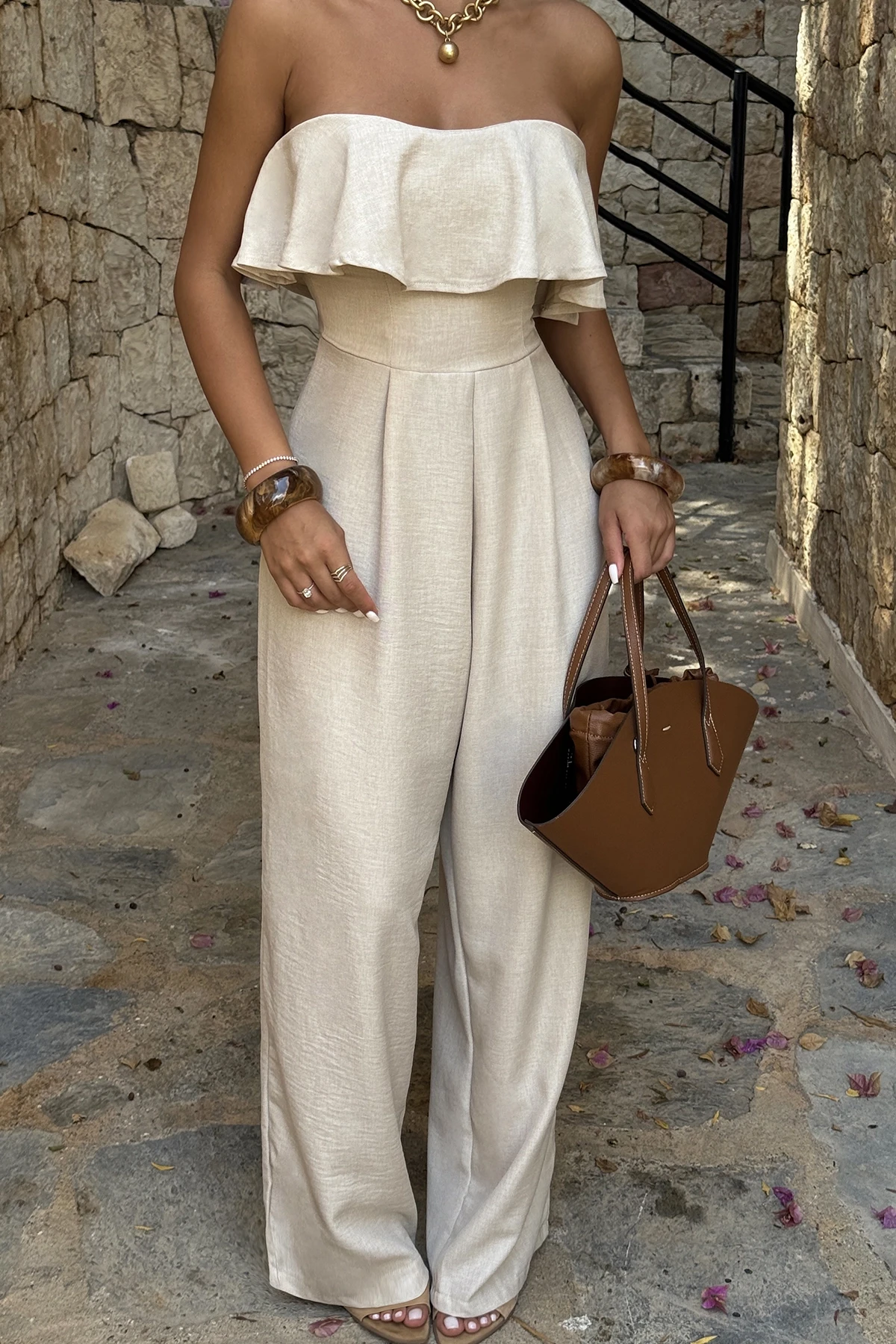 Picture of Cream Fedora Jumpsuit