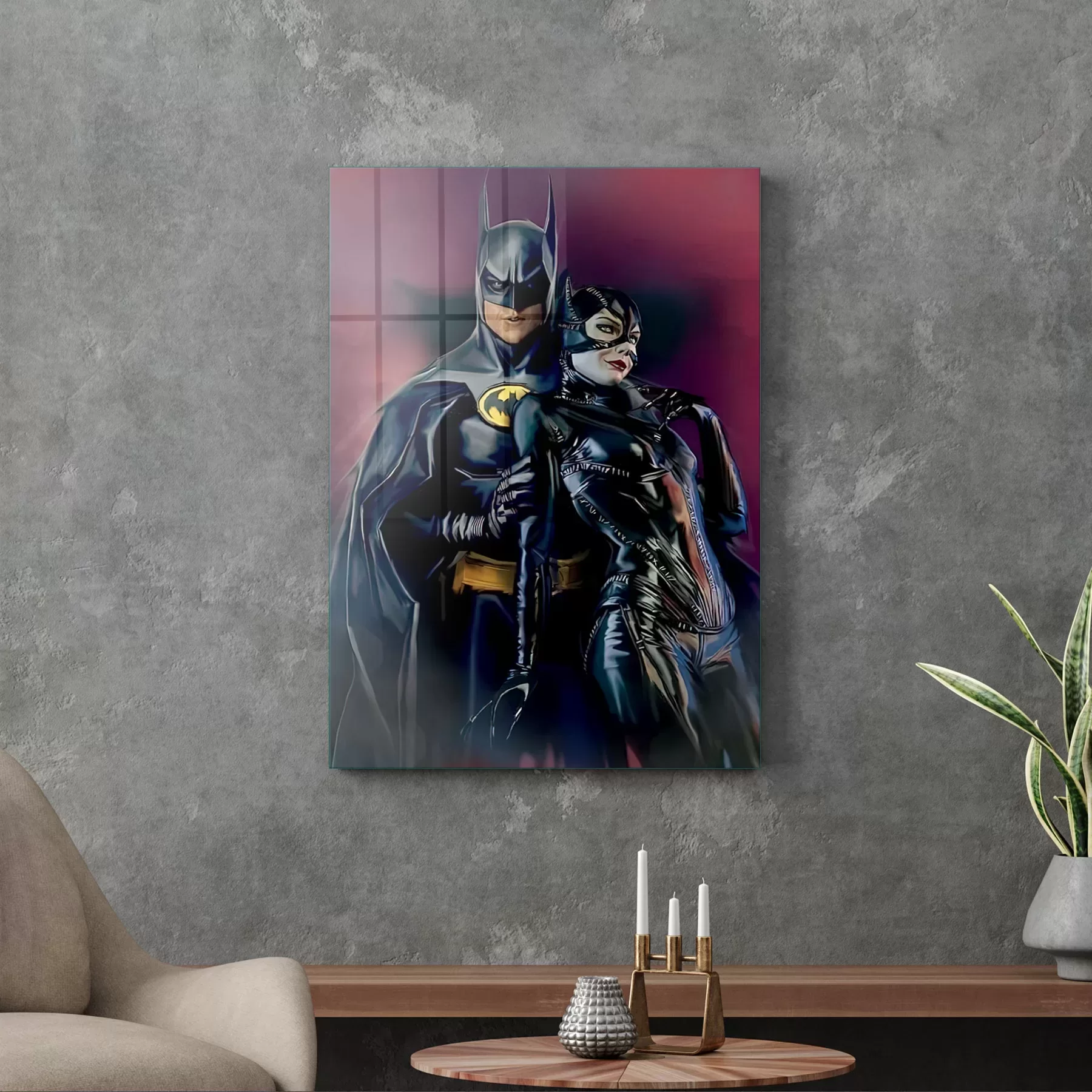 Picture of Decovetro Cam Tablo Batman Cat Woman 30x40 cm
