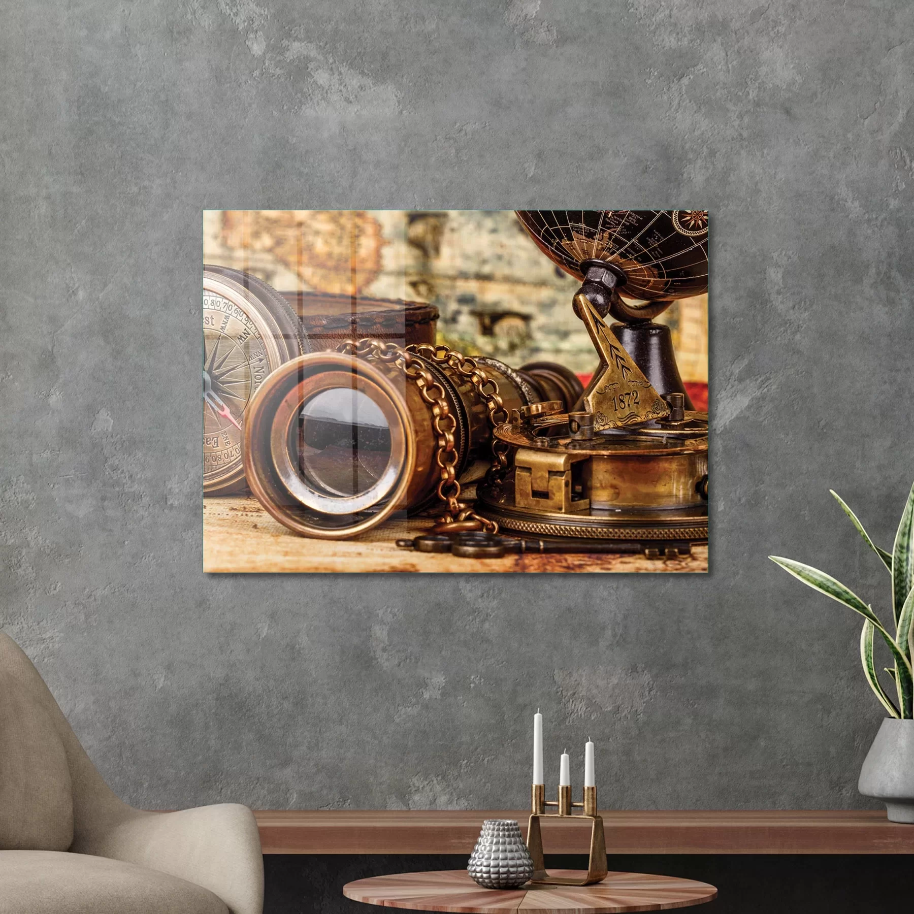 Picture of Decovetro Cam Tablo Old Map Style 70x100 cm