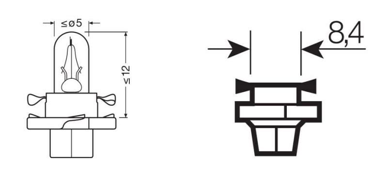 Picture of 12V 1,5W Bej Soketli Gösterge Kadran Ampulü 10 Adet 2452 Mfx6 10X