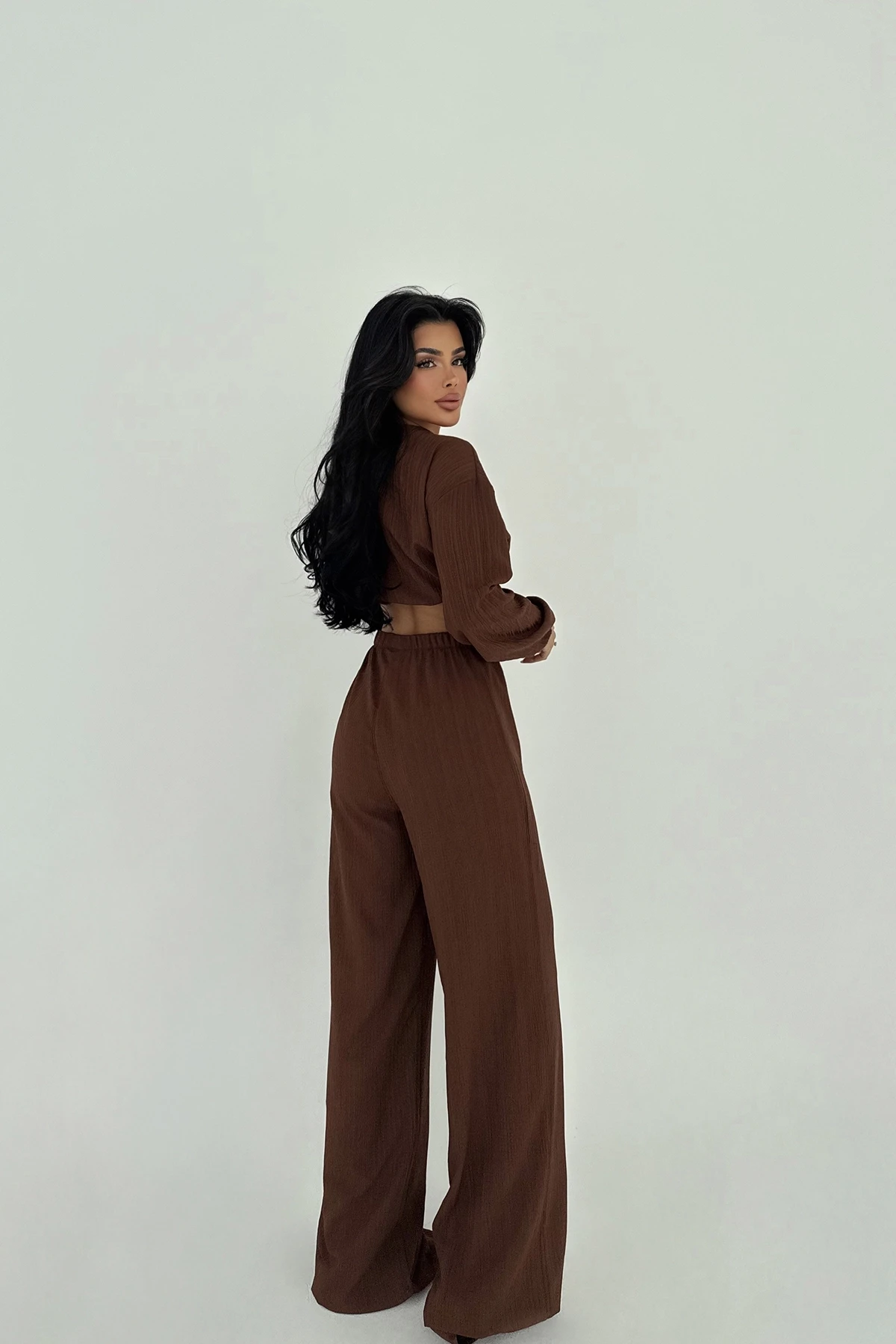 Picture of Brown Adelina Tie-Up Suit