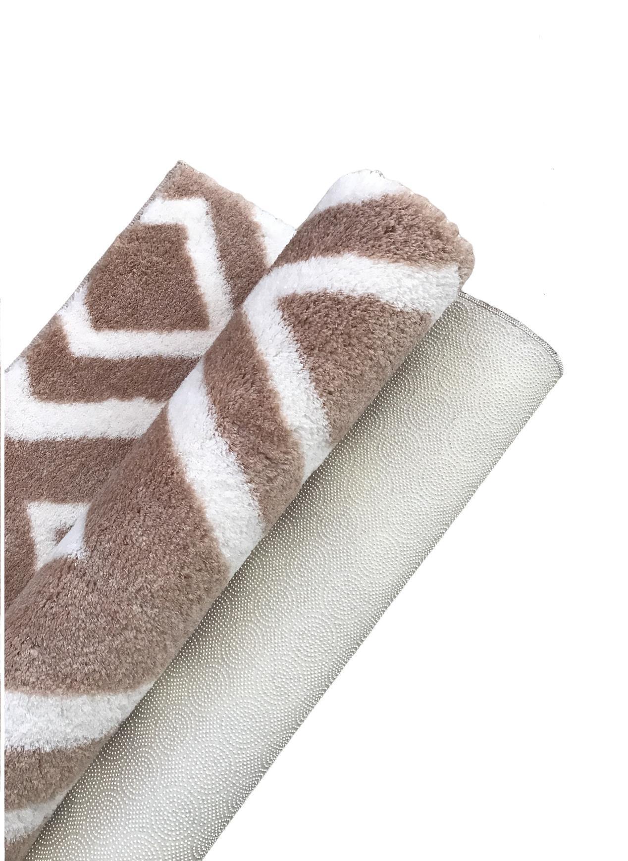 Picture of Jassrug Royal Kaymaz Taban Banyo Halısı 50x80 Karo Sütlü Kahve