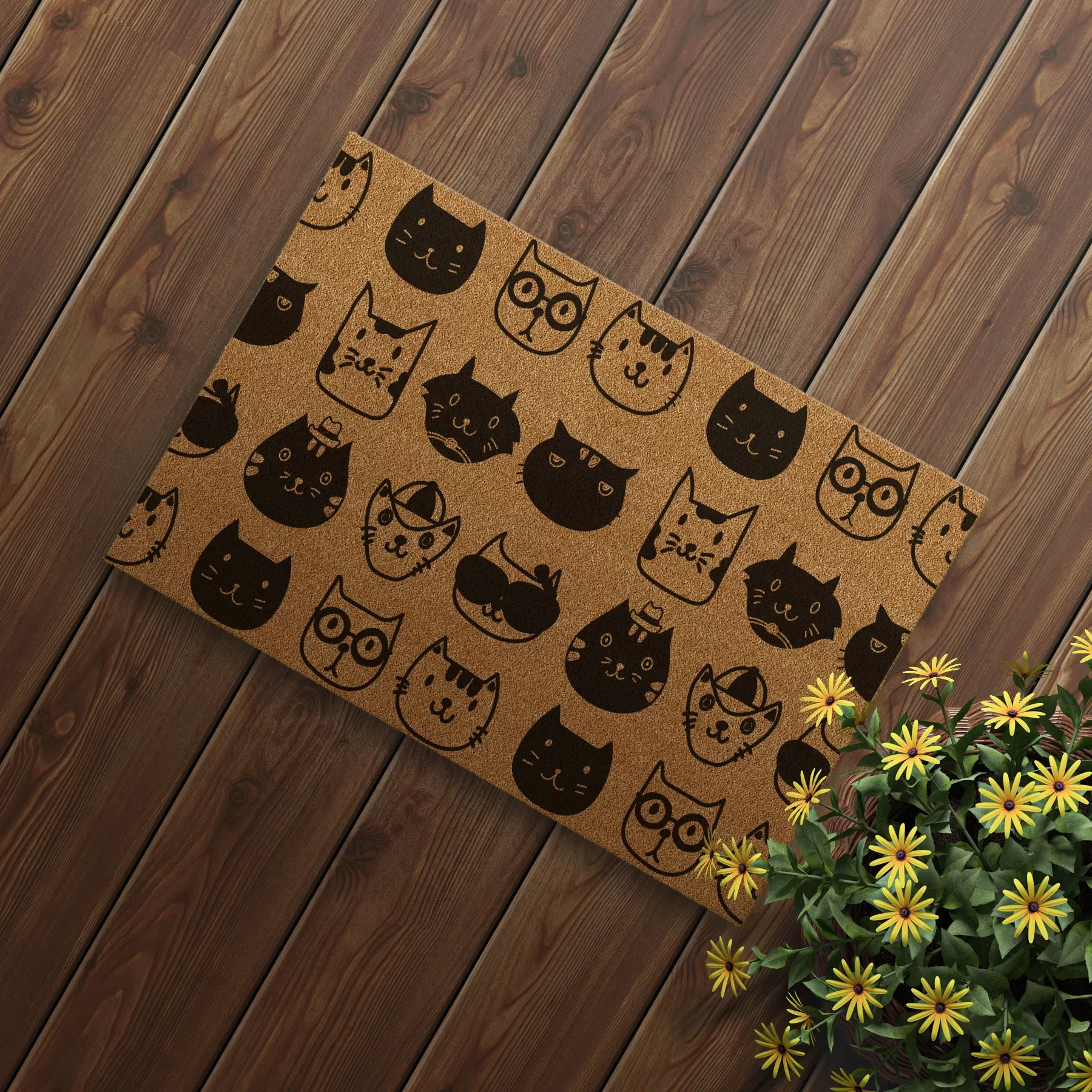 Picture of Decovetro Paspas Kedi Desenli kapı Önü Paspası 40 x 60 Cm