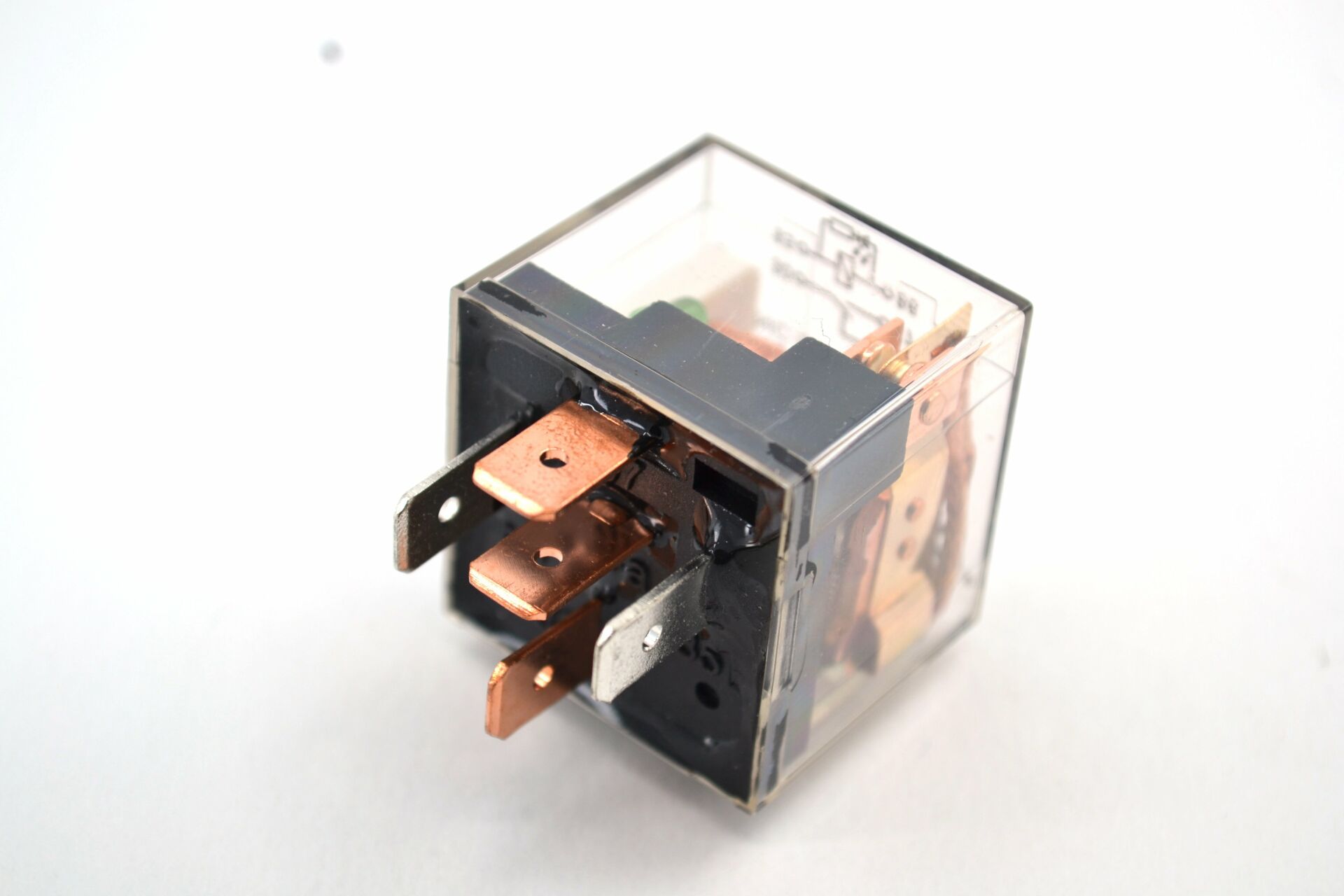 Picture of Şeffaf Mini Röle 5 Fişli Şeffaf Yeşil Ledli 60A 12V