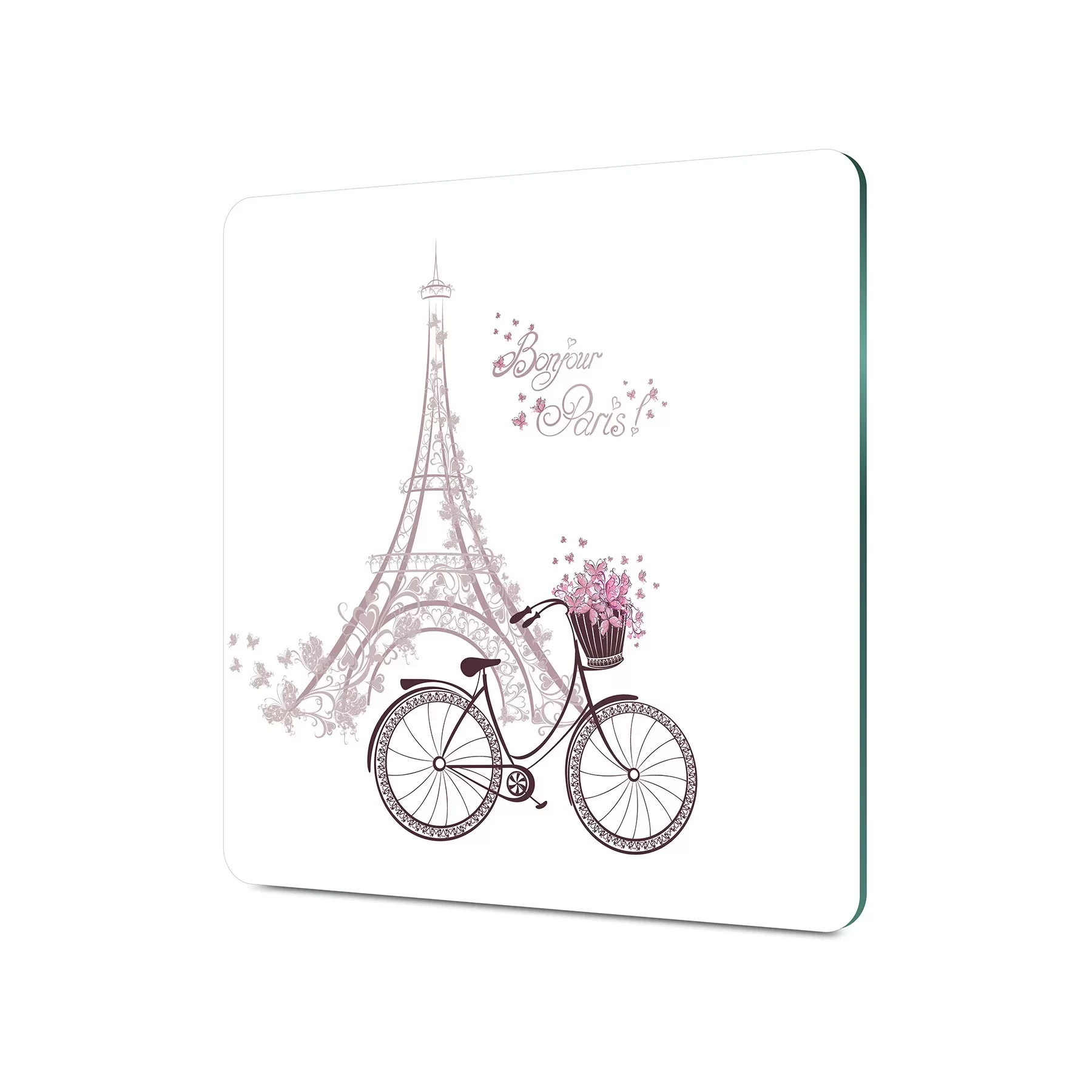 Picture of Decovetro Cam Kesme Tahtası ve Sunumluk Kare Bonjour Paris 30x30 Cm