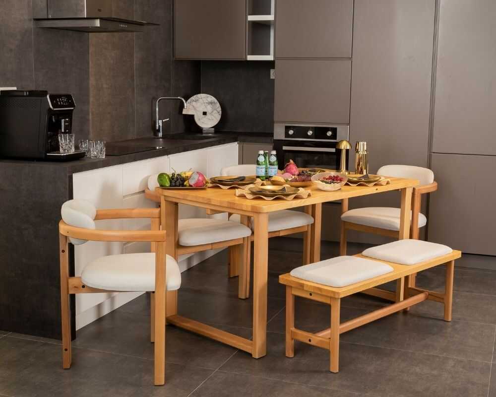 Picture of Cheri 4 Sandalye 1 Bench 1 Masa (80x160)