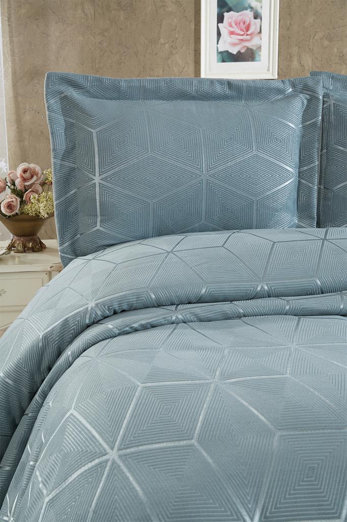 Picture of Çeyiz Diyarı Verona 3 Parça Çift Kişilik Yatak Örtüsü Yeşil