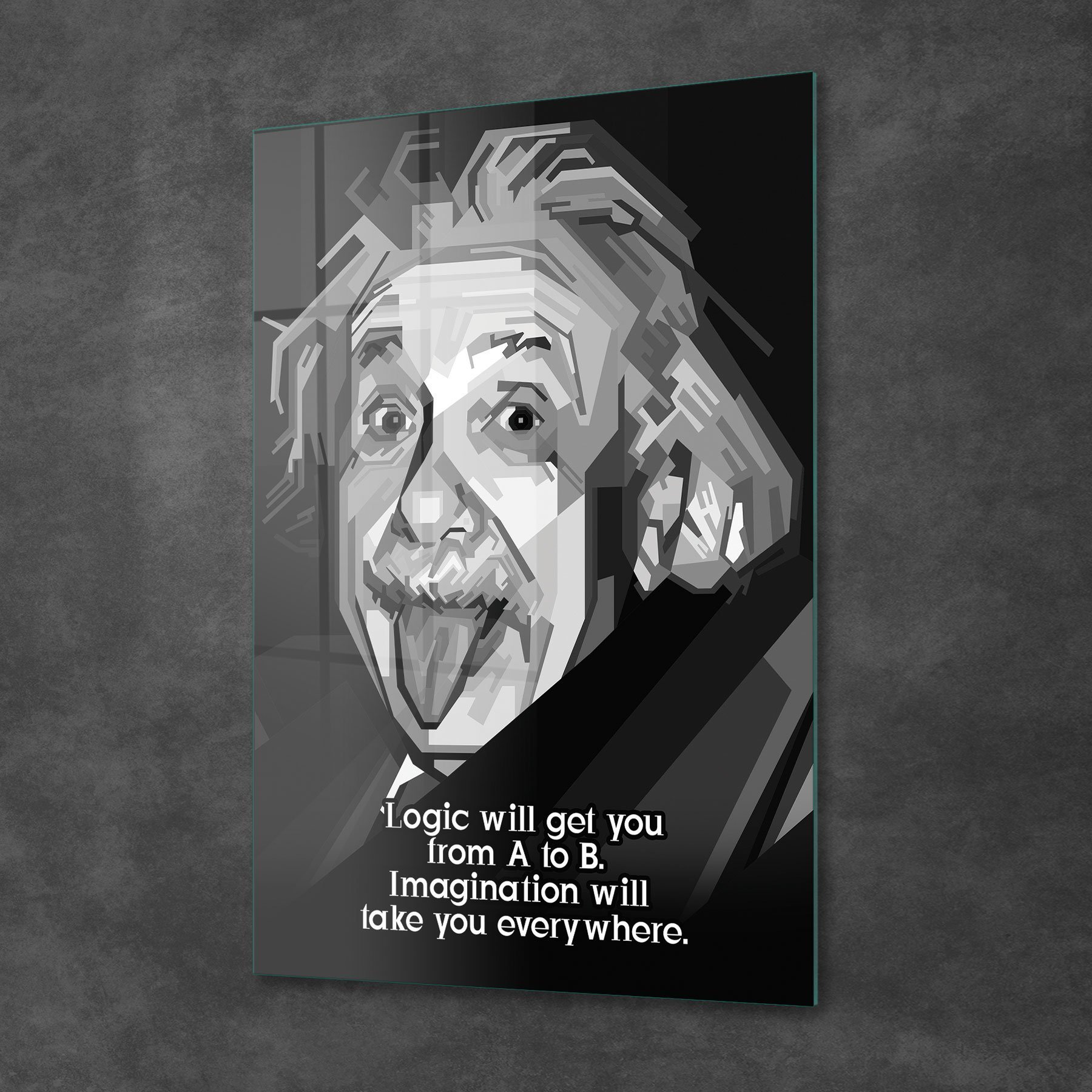 Picture of Decovetro Cam Tablo Albert Einstein Funny 70x100 cm