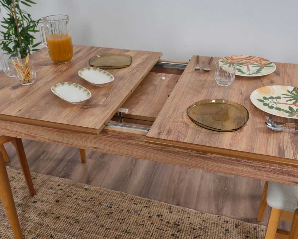 Picture of Hazeran 4 Sandalye 1 Bench Açılır Masa Takımı 80x130 / 80x160