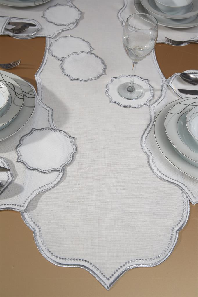 Picture of Damla Keten Nakışlı Amerikan Servis Takımı 19 Parça Silver