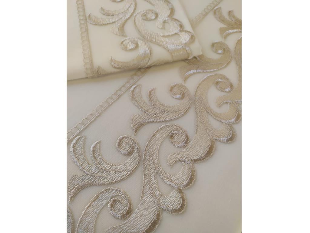 Picture of Çeyiz Diyarı Fransız Güpürlü Belinda Nevresim Takımı 6 Parça Krem Cappucino