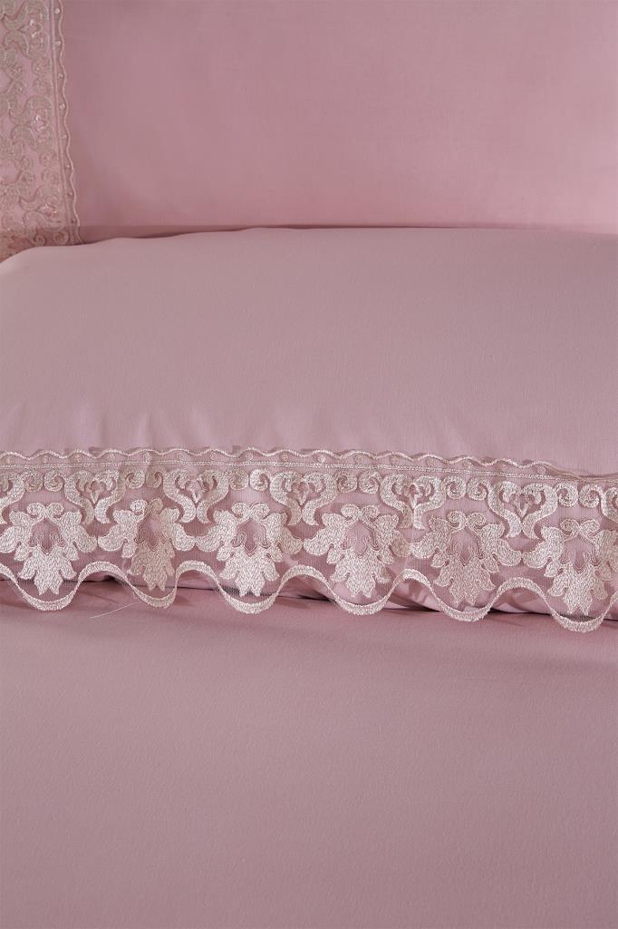 Picture of Fransız Dantelli Neriman Çeyizlik Nevresim Takımı Pudra