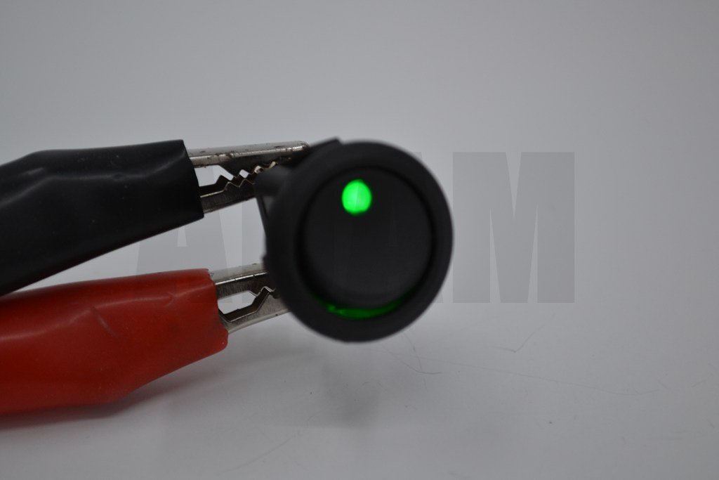 Picture of Yuvarlak Yeşil Ledli Elektrik Anahtarı 1-0 Işıklı Rocker 12V