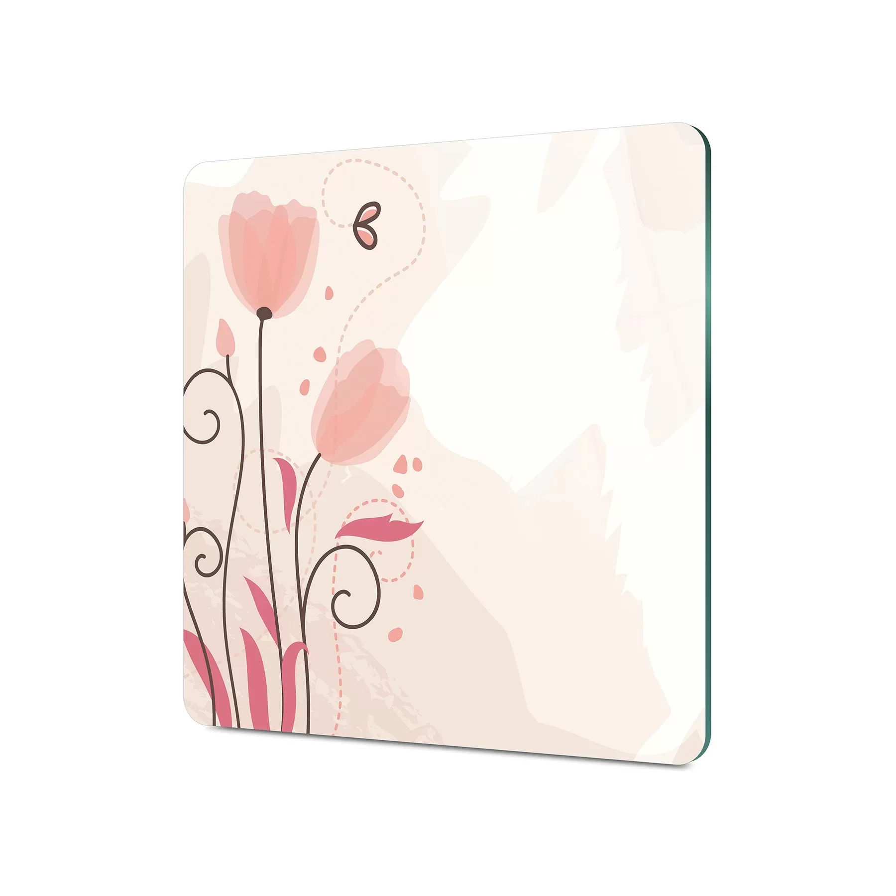 Picture of Decovetro Cam Kesme Tahtası ve Sunumluk Kare Köşe Lale Desenli 30x30 Cm