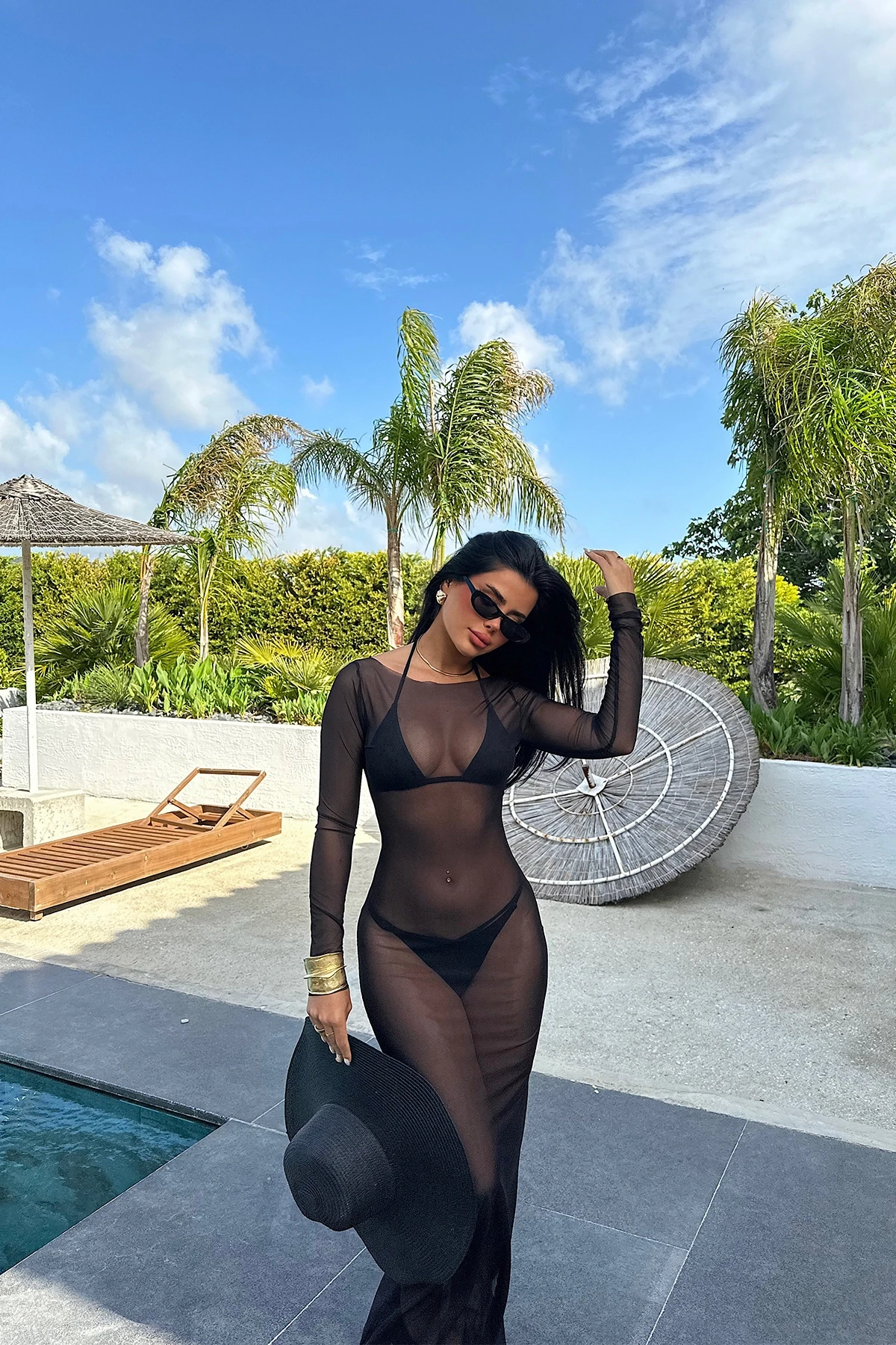 Picture of Black Eliza Tulle Beach Dress