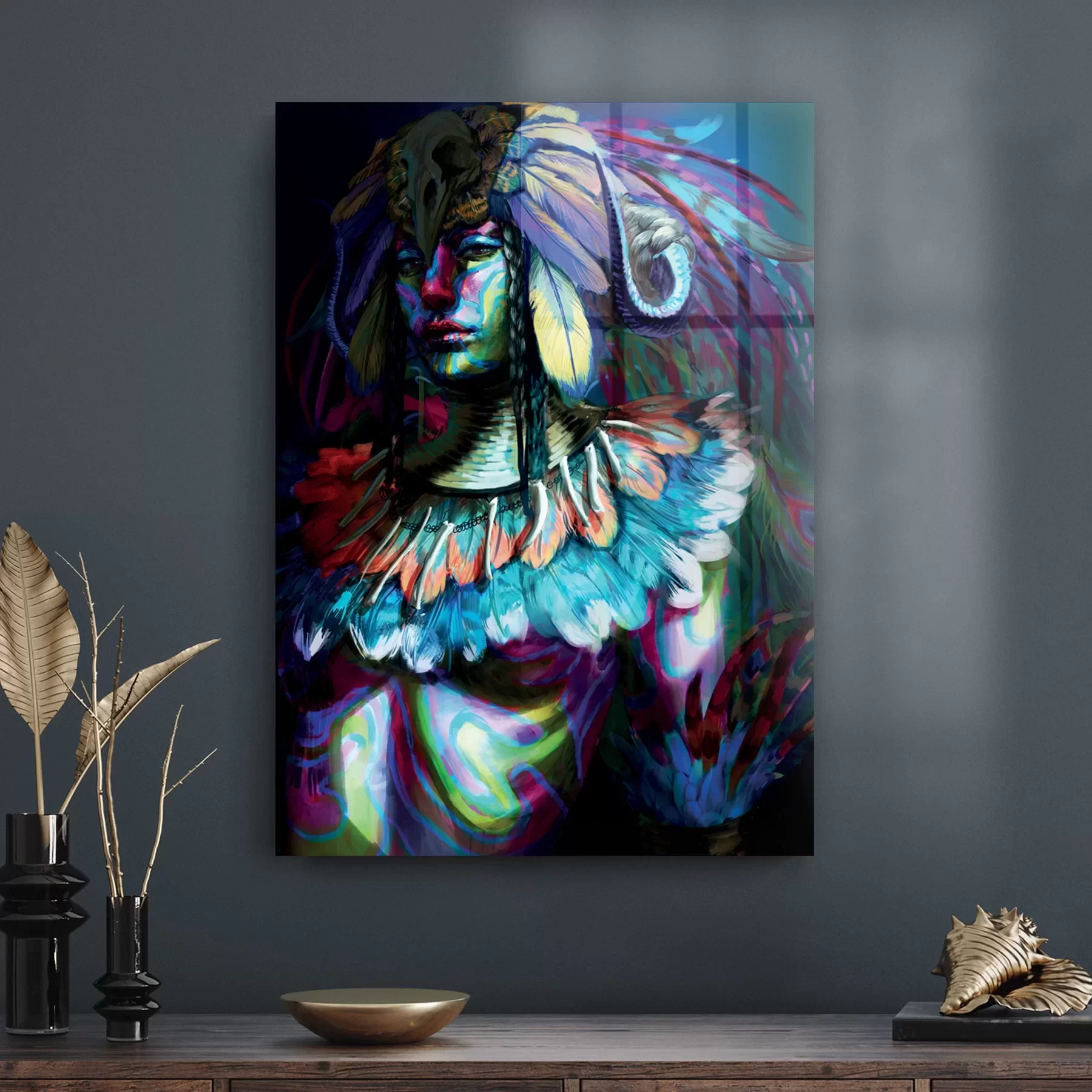 Picture of Decovetro Cam Tablo Abstract Woman Shaman 70x100 cm