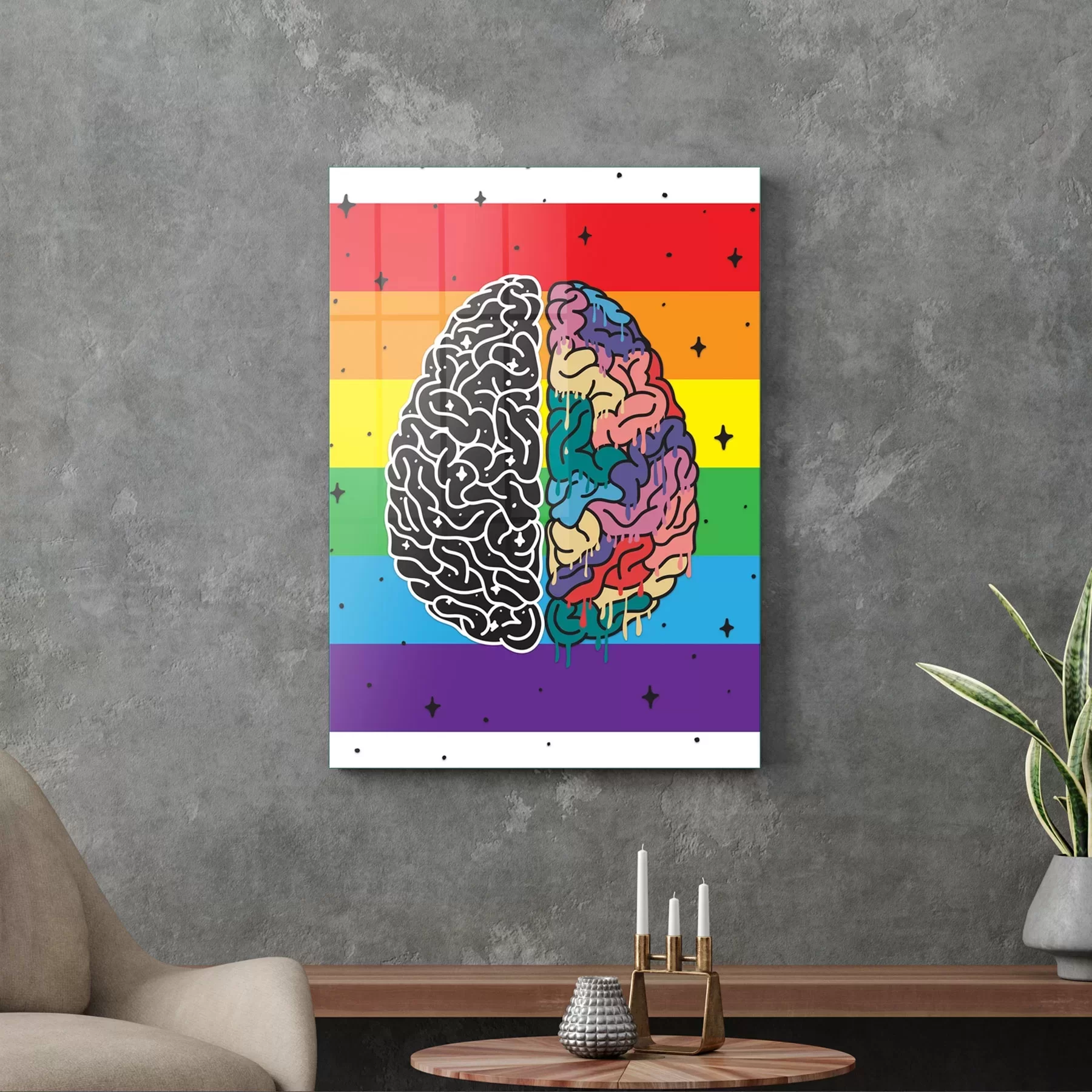 Picture of Decovetro Cam Tablo LGBT Brain 30x40 cm