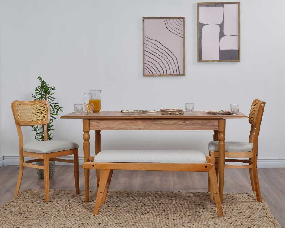 Picture of Hazeran 2 Sandalye 1 Bench Açılır Masa Takımı 80x130 / 80x160