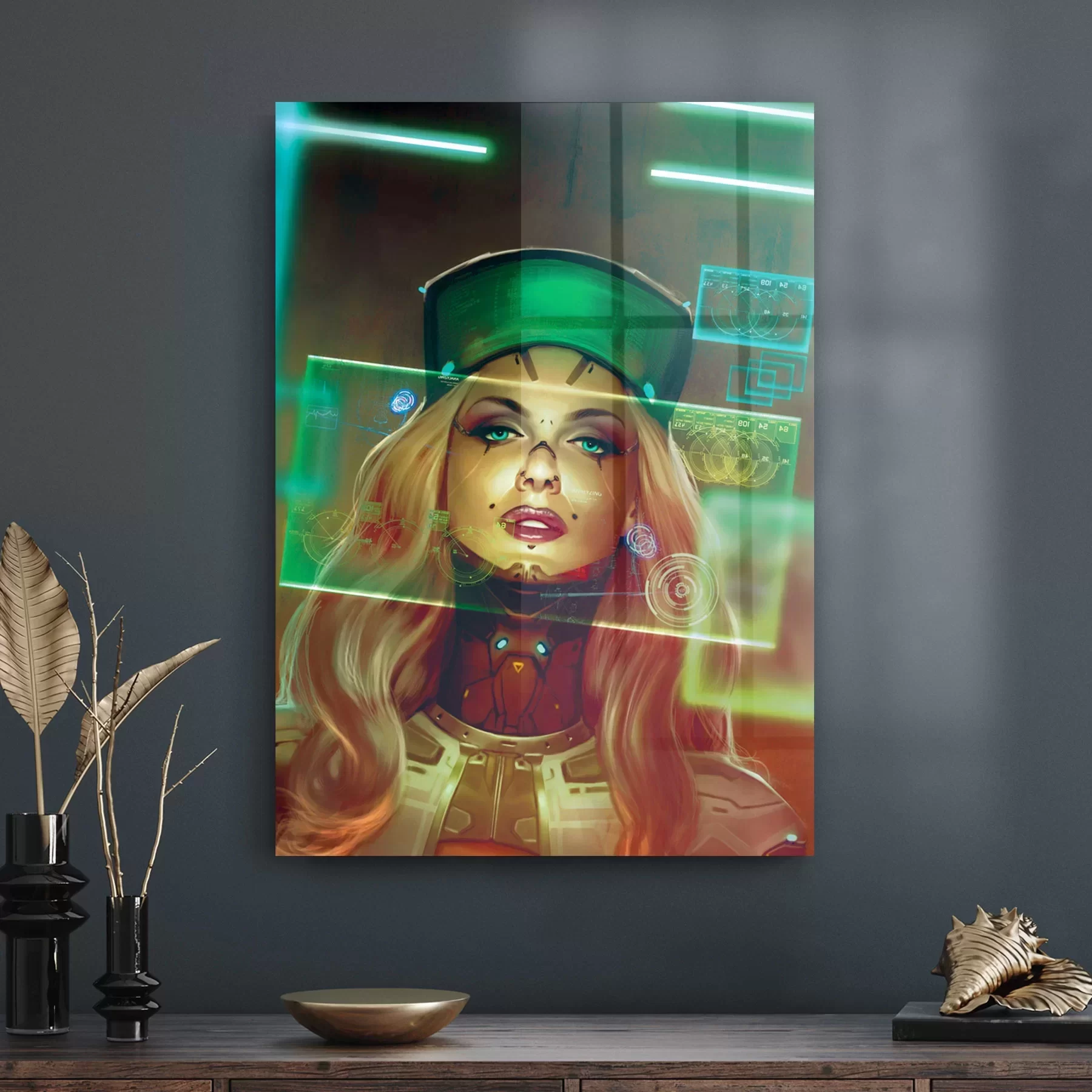 Picture of Decovetro Cam Tablo Blonde Cyberpunk Girl 30x40 cm